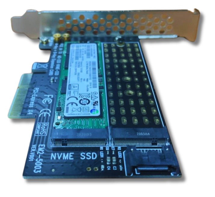 M.2 NVME to PCI-E 3.0 X4 Expansion Card | M.2 NVMe SSD NGFF to PCI-E 3.0 X4 Adapter Raiser | M Key B Key PCI Express 3.0 NVME M.2 SSD M2 SATA NGFF Converter Post Card Riser (Refurbished)