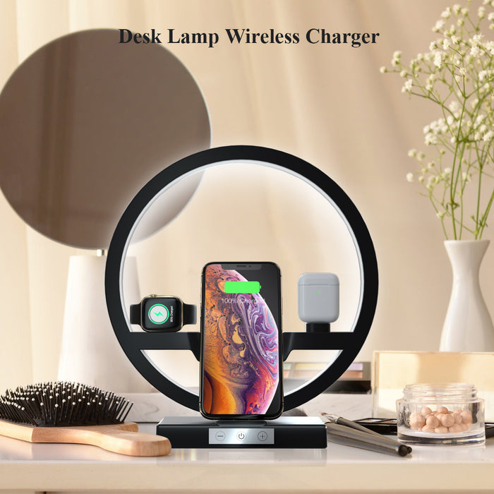 Wireless Charger. Stand Table Lamp Touch Switch. 10W Charger For Apple Watch, Cell Phones, and Headphones