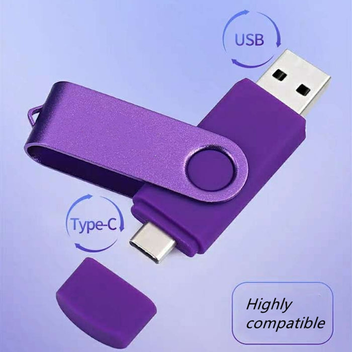 Computer Dual-Use U Disk, 2 in 1 USB Type-C Flash Drive,
