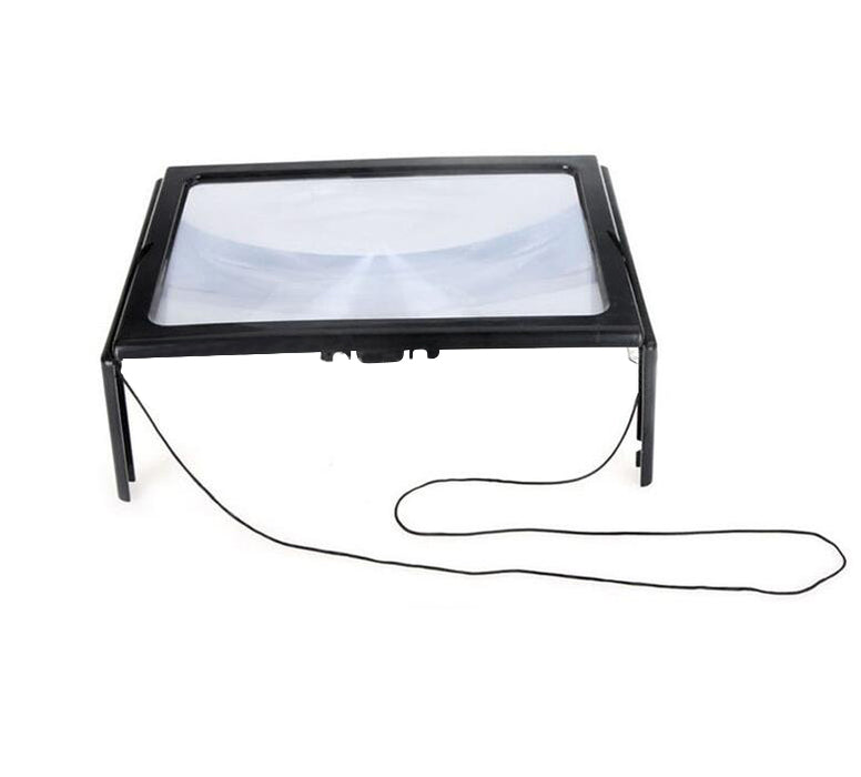 Desktop Magnifying Glass With 4 Led Lights. Ultra thin A4 FullPage Large Reading Magnifier. The Good Gift For Elders HY52
