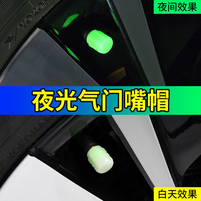 Car Tire Luminous Valve Cap Car With Electric Vehicle Motorcycle Air Nozzle Cover Luminous Valve Core Cover Tire Universal