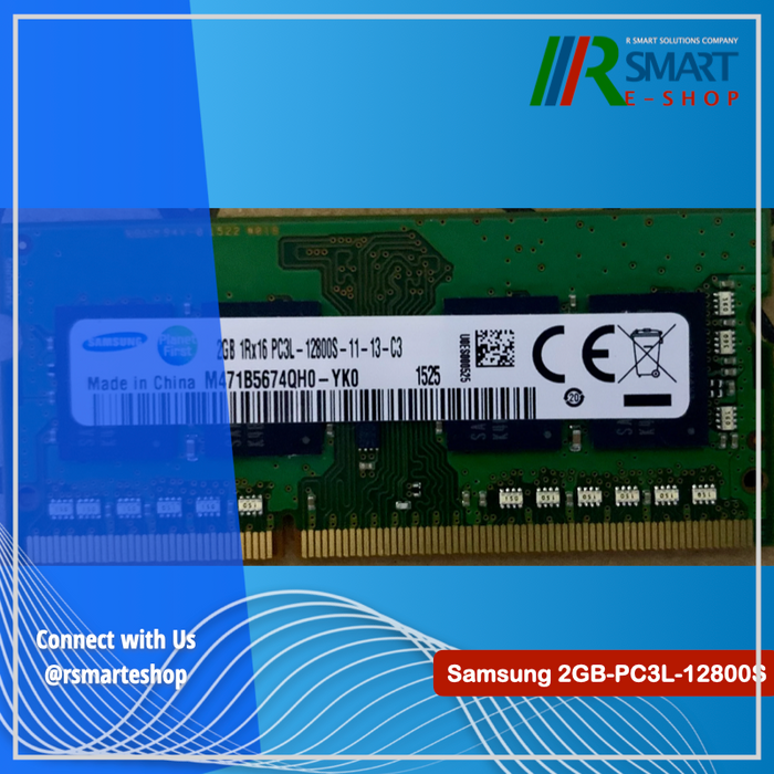 Samsung 2GB 1Rx16 PC3L-12800S Laptop Memory (Refurbish) / 2 units available