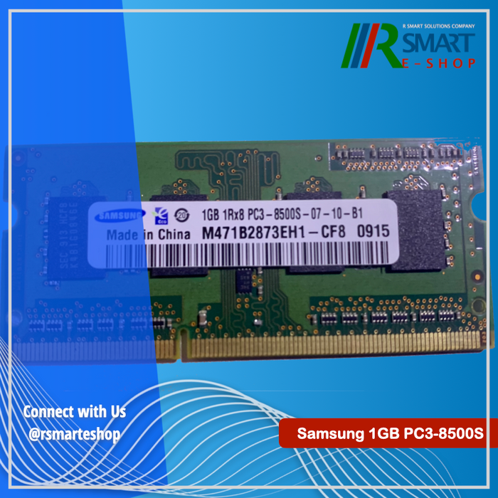 Samsung 1GB 1Rx8 PC3-8500S Laptop Memory (Refurbish) / 1 unit available